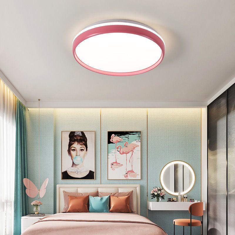 Round Led Flush Mount Ceiling Light Modern Minimalist Macaron Style Living Room Bedroom Corridor Balcony Aisle Energy-saving Lighting