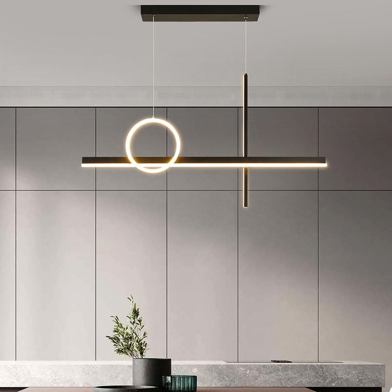 3 Light Linear Island Lights Contemporary Metal Island Lighting Fixture