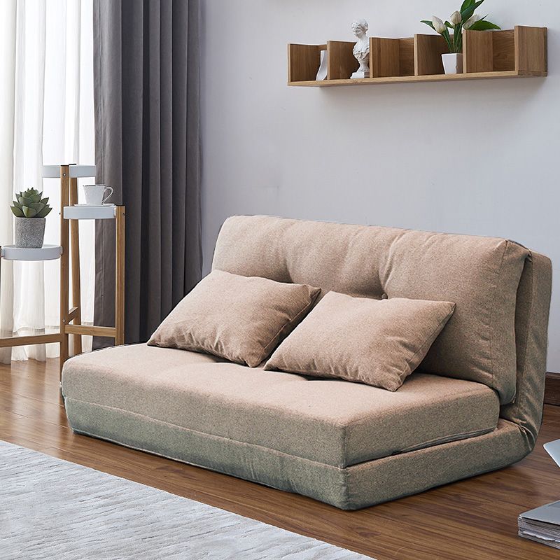 Contemporary Linen Armless Sofa Bed Standard Sofa Foldable Sofa for Living Room