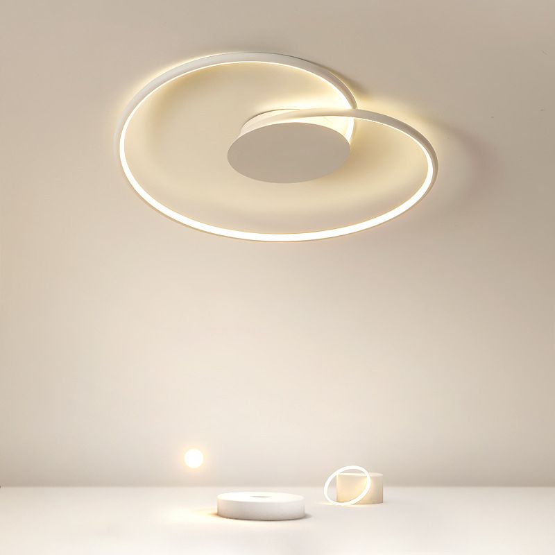 Modern Artistic LED Ceiling Light Aluminium Linear Flush Mount with Silicone Shade