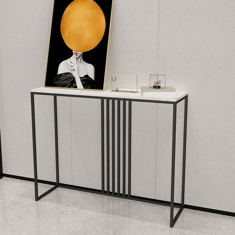 11.81" W Hall Console Table Modern Marble Accent Table with 1 Shelf