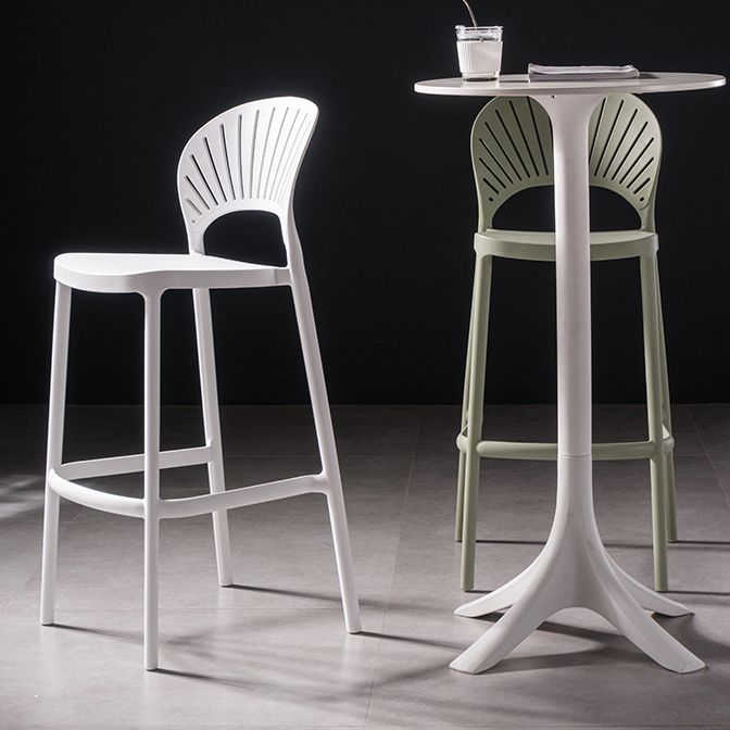 Taburete de bar trasero completo del taburete sin brazos contemporáneo plástico del comedor de la cocina