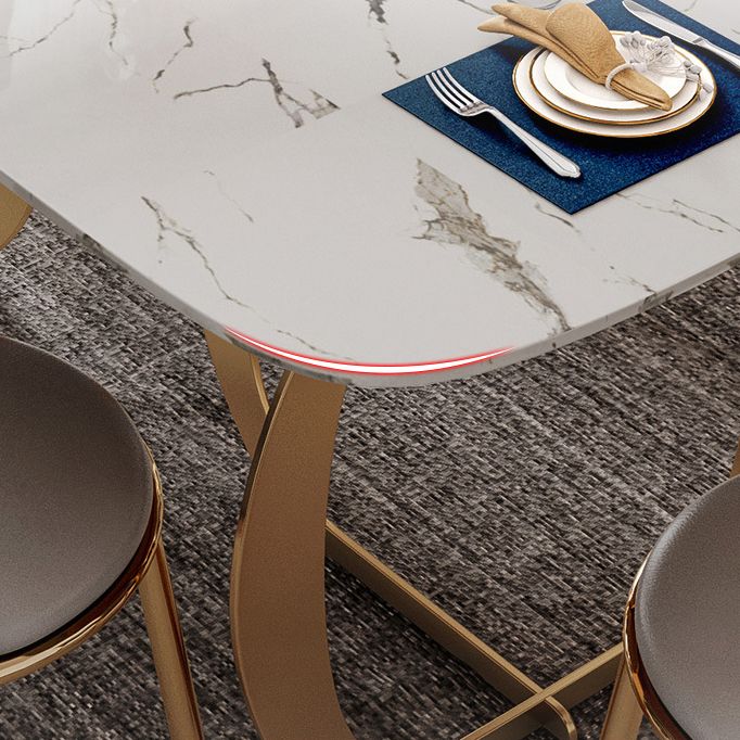 Contemporary Style Rectangle Table Set 1/4/7 Pieces Dining Set for Home Use