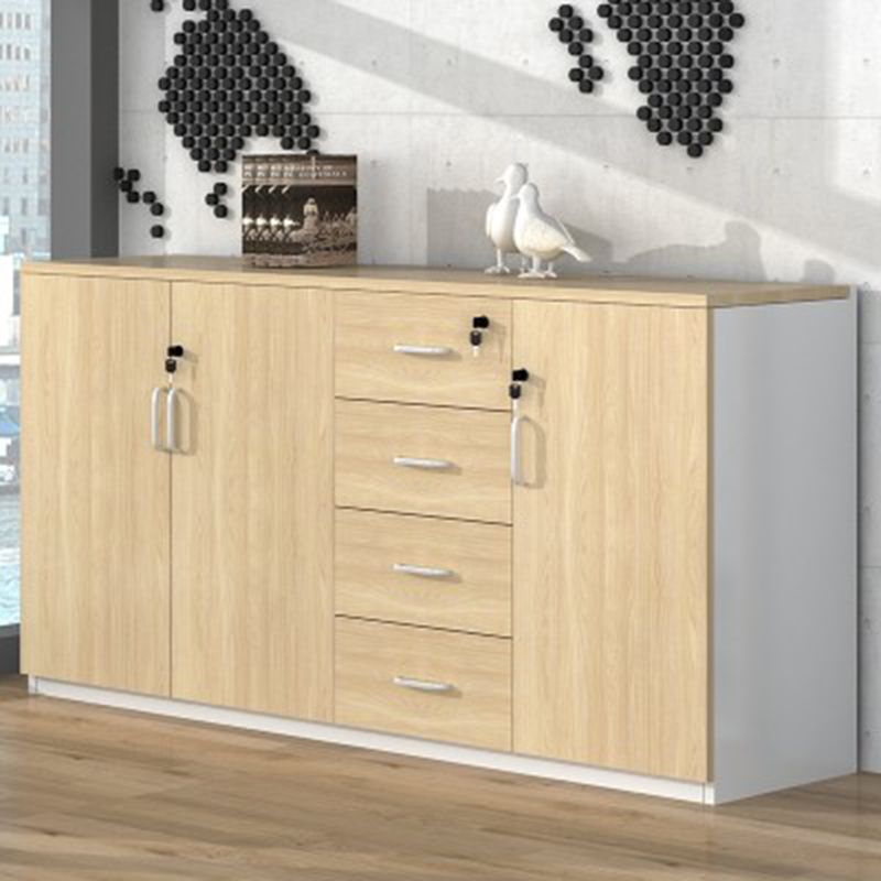 Wood Filing Cabinet Contemporary Cabinet with Storage for Home or Office