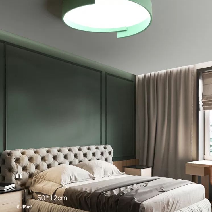 Round LED Ceiling Light Fixture Macaron Acrylic Bedroom Flush Mount Recessed Lighting