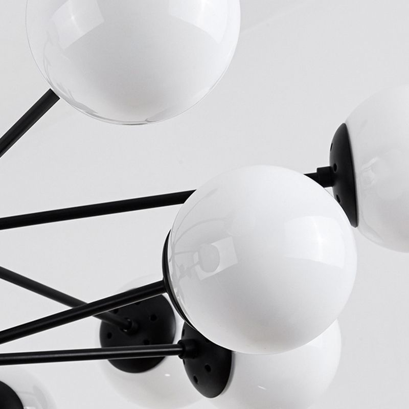 Contemporary Style Globe-Shaped Chandelier Lighting Glass Pendant Lighting
