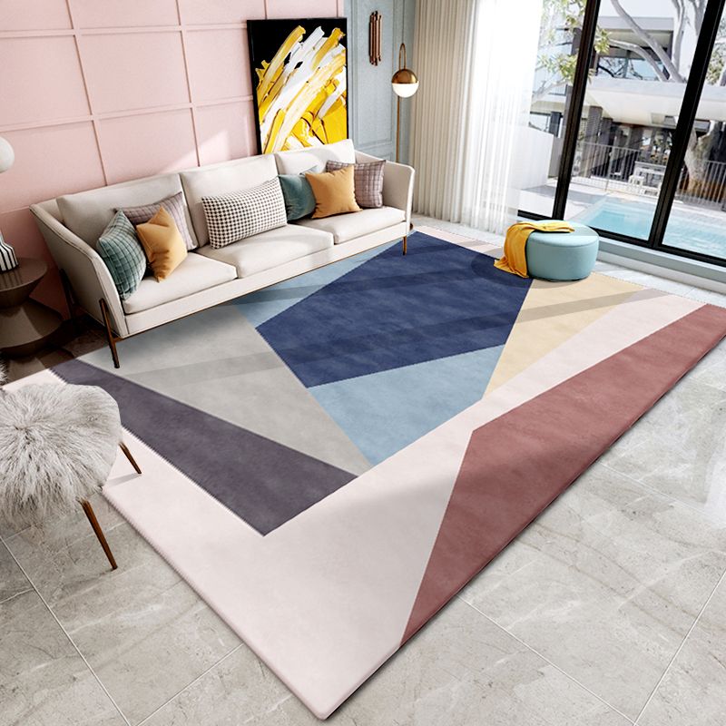 Moderner Wohnzimmer Teppich Geometrisches Muster Polyester Fläche Teppich nicht rutschfest