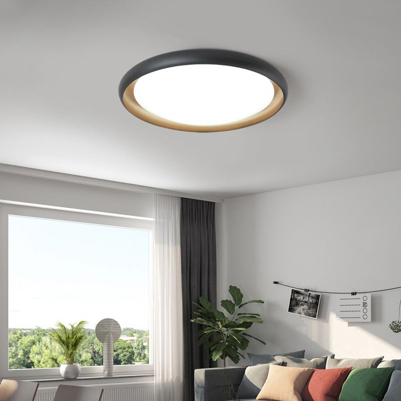 Moderne Minimalistische LED Flush Mount Aluminium Circular Ceiling-profiel met Acrylic Shade