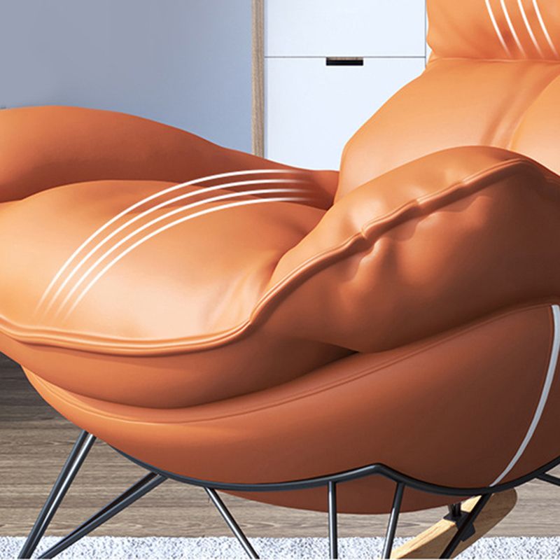 Contemporary Rocking Chair Solid Wood Rocker Chair with Removable Cushions