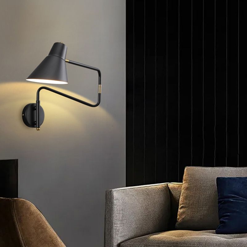 Cone Shape Metal Wall Sconces Modern 1-Light Wall Mount Light Fixture