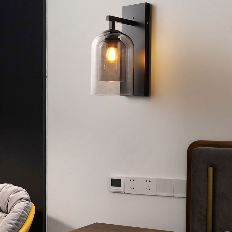 Lámpara de pared sombreada de estilo nórdico luminoso de pared de la pared del dormitorio del dormitorio