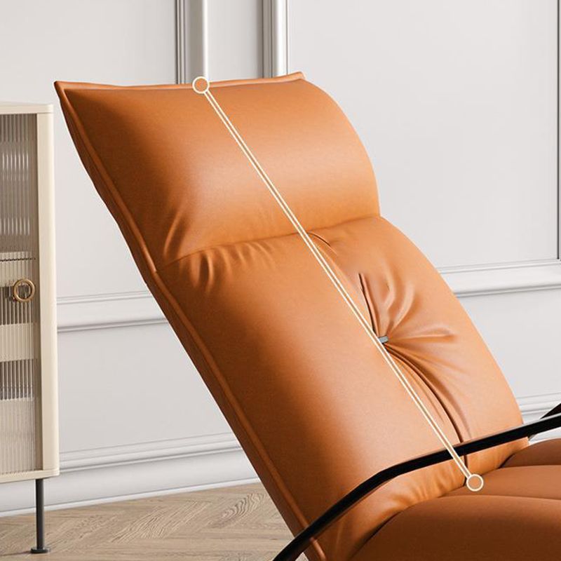 Glam Folding Rocking Chair Faux Leather Rocker for Living Room