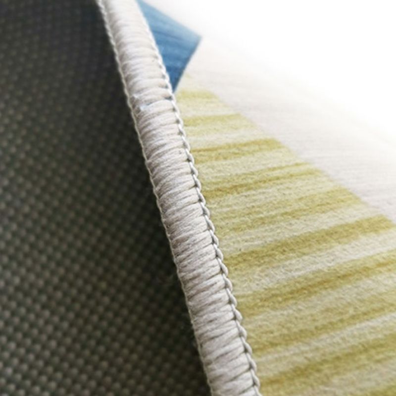 Green Tone Modern Indoor Rug Polyester Geometric Splicing Print Carpet Easy Care Rug for Home Decoration