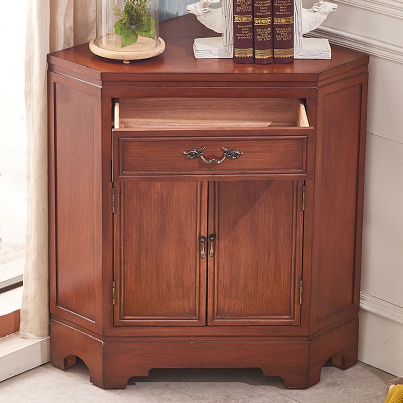 34.65"Tall Corner Cabinet, Contemporary Wooden Accent Cabinet