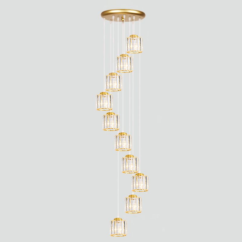 Geometrischer Schattenstreppenhänke Lichtglas zeitgenössischer Multi -Licht -Anhänger