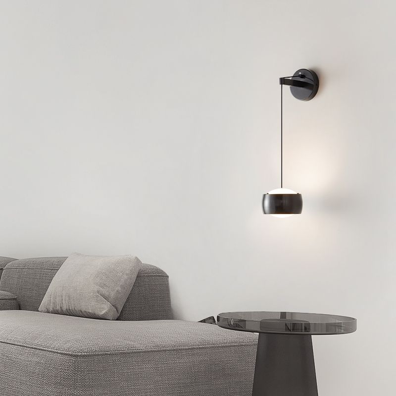 Modernism Drum Shade Wall Lighting 1-Light Wall Mount Light for Foyer