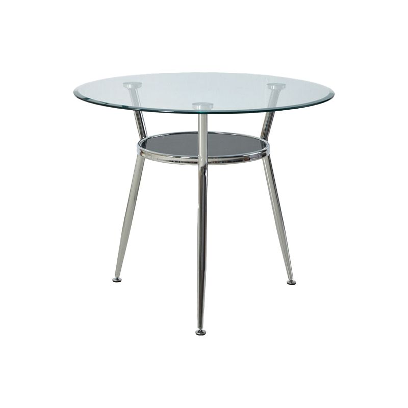 4 Pieces Modern Round Tempered Glass Top Dining Set for Home
