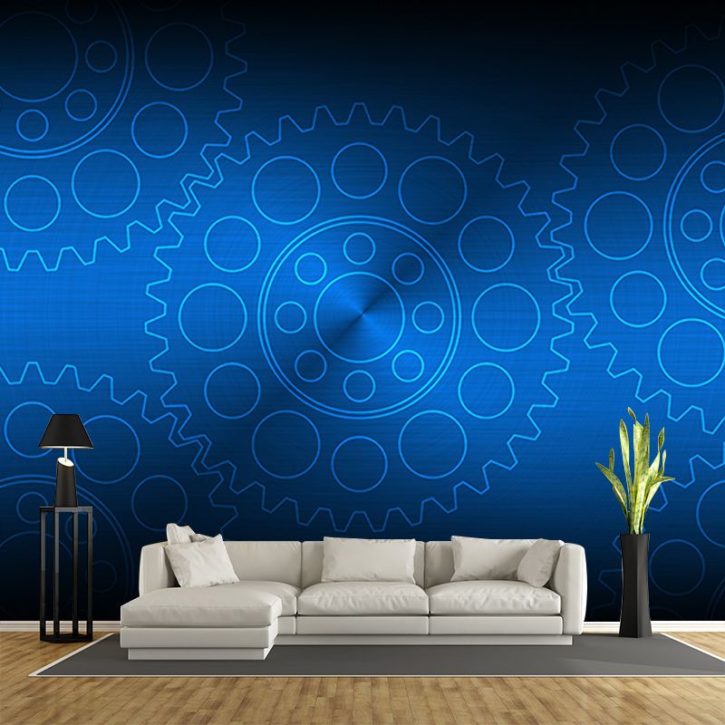 Gear Illustration Metal Wall Decor for Living Room, Custom Size Available
