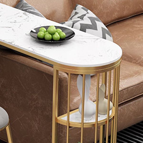 Double Pedestal Pub Table Free Form Glam Bar Table for Indoor and Breakroom