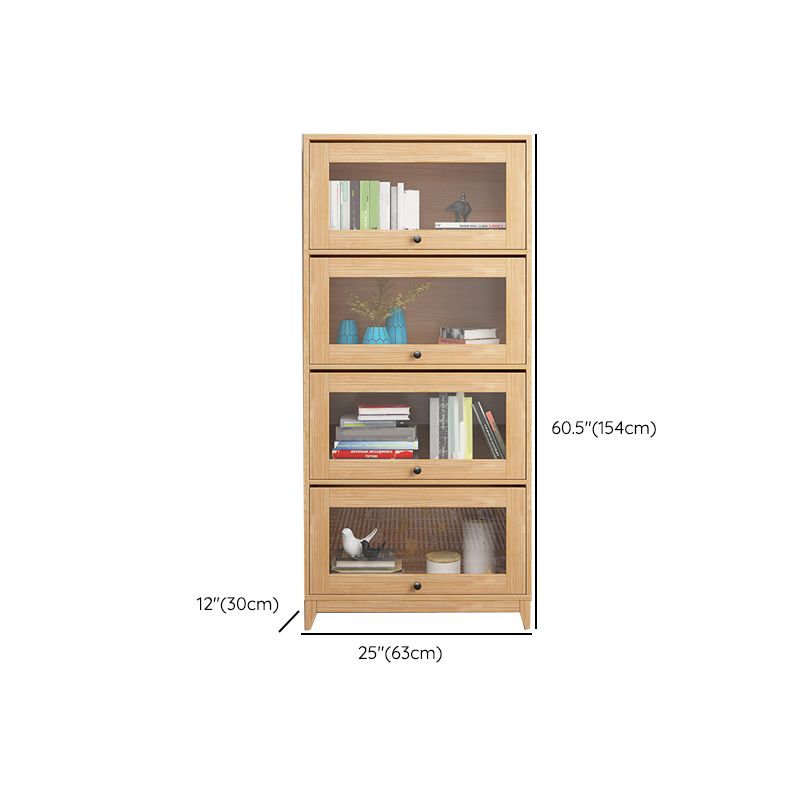 Scandinavian Style Closed Back Bookshelf Standard Wooden Bookcase
