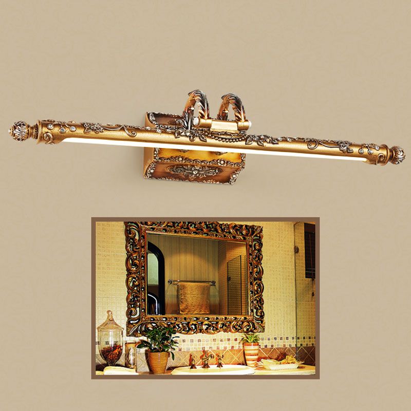 Bar Shaped Vanity Mirror Lamp Traditional Resin Bathroom LED Wall Light