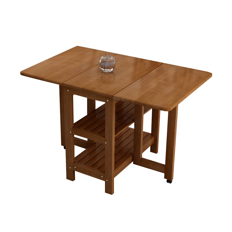 Brown Modern Rectangle Wooden Dining Room Table for Small Space