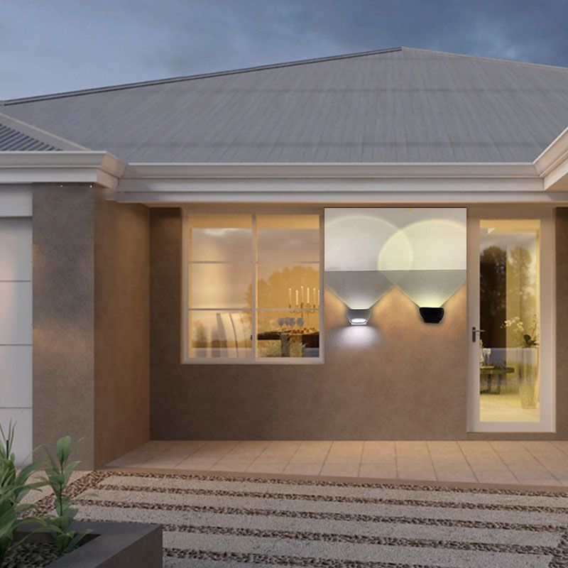 Elliptical Shape Courtyard LED Wall Lighting Metallic Contemporary Sconce Light Fixture