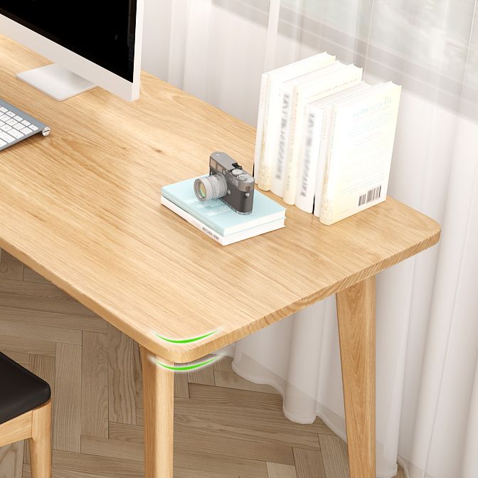 Modern Style Curved Office Desk Solid Wood Writing Desk for Home