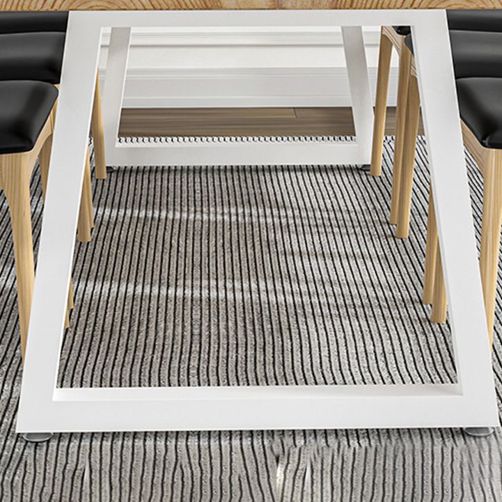 1/5/7 Pcs Metal Contemporary Dining Set with Rectangle Table and Wooden Chairs Dinette Set