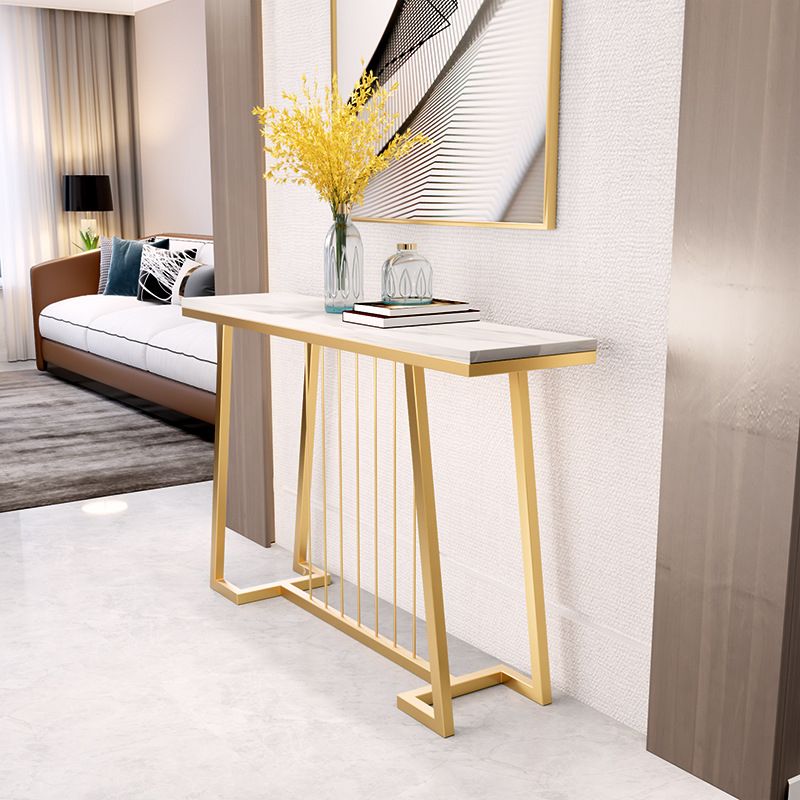 Modern Console Accent Table Antique Finish Sofa Console Table in Marble