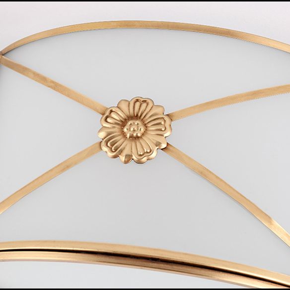 Lámpara de techo de latón de vidrio lámpara de montura de techo de estilo tradicional sombreado