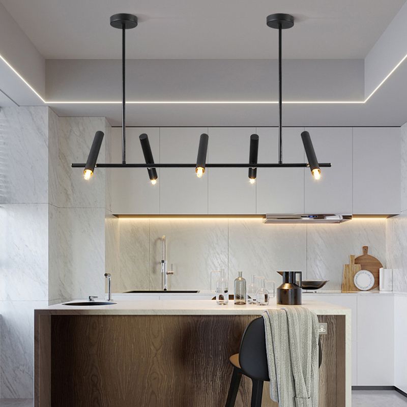 Metal Track Light Modern Multi-Head Linear Island Lighting Fixtures for Restaurant