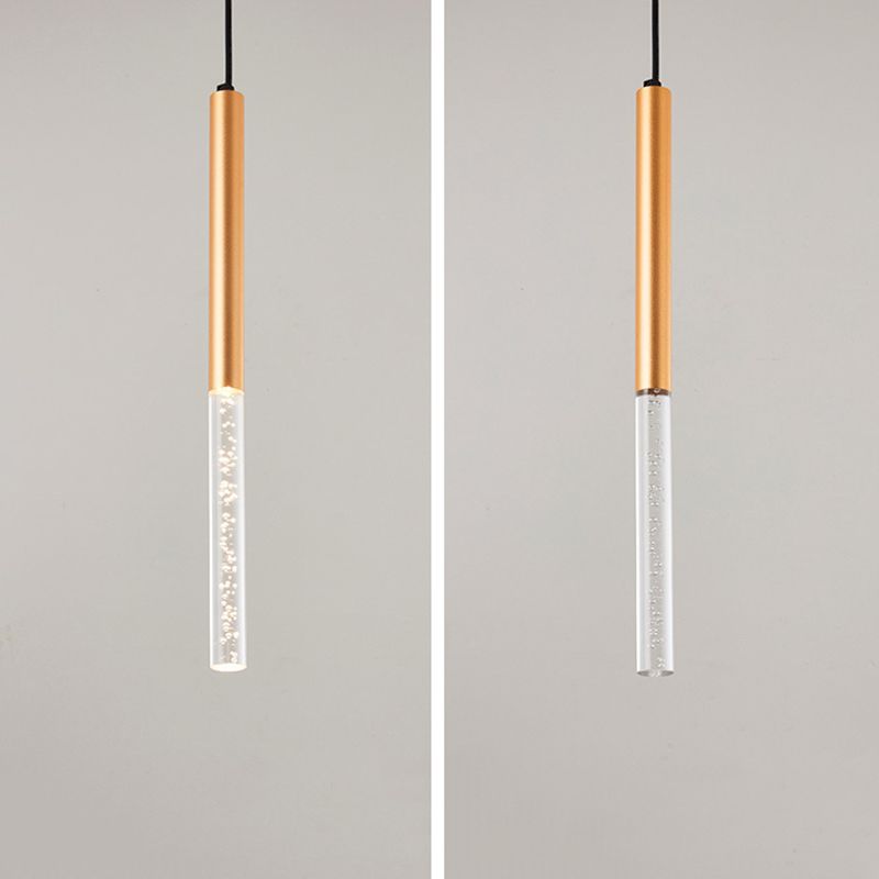 Lámpara colgante de LED acrílico de burbujas de aire 23.6 "H Minimalismo Nórdico Estilo Cilíndrico Luz colgante para comedor