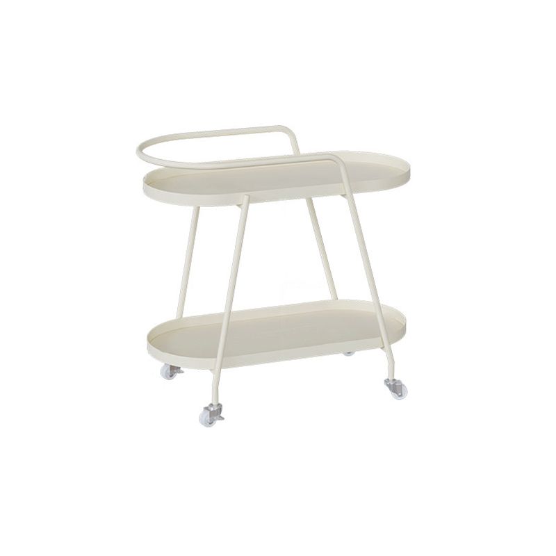 22.83" Tall Tray Top Side Table Metal Sofa Side Accent Table with Casters