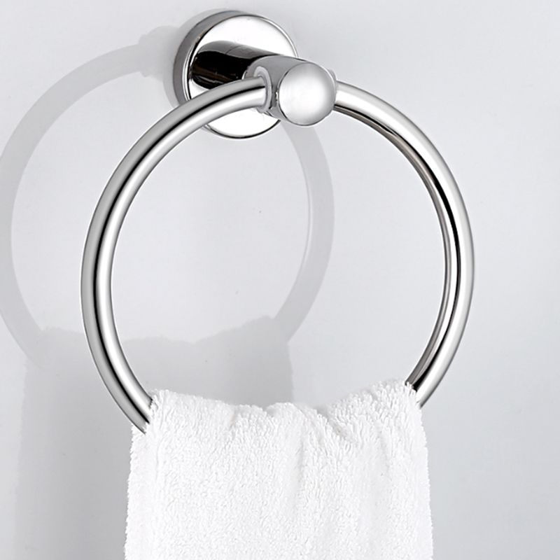 Contemporary Bathroom Accessories Hardware Set in Silver with Towel Bar