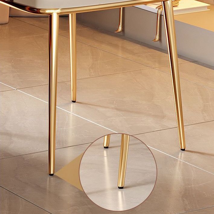 Home Kitchen Glam Dining Chair Metal Legs Upholstered Arm Chair