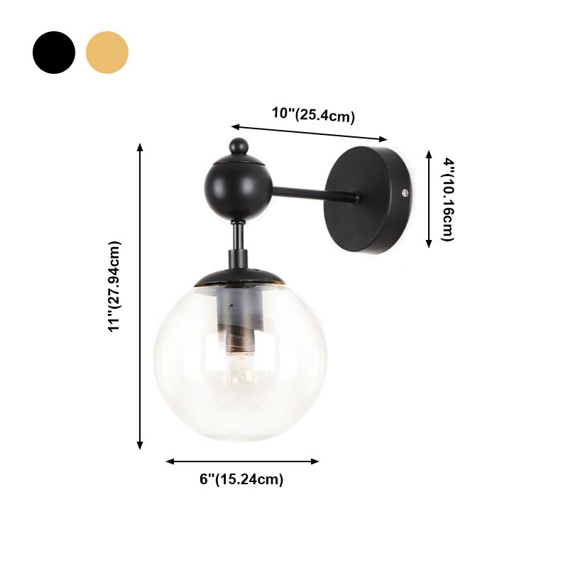 Moderne Stil kugelförmiger Wandmontaglampe Metall 1 Lichtwandbeleuchtung Ideen