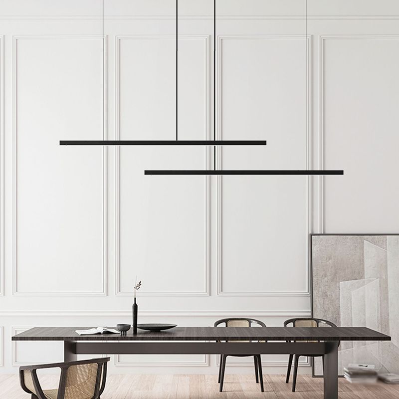 Zeitgenössischer Stil linearer Inselbeleuchtung Idee Metall 1- Licht Island Anhänger Licht