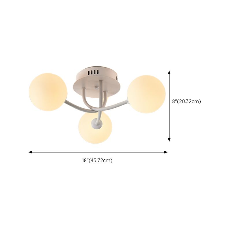 Nordic Sputnik Flush Mount Globe Ceiling Light Fixture with Glass for Bedroom