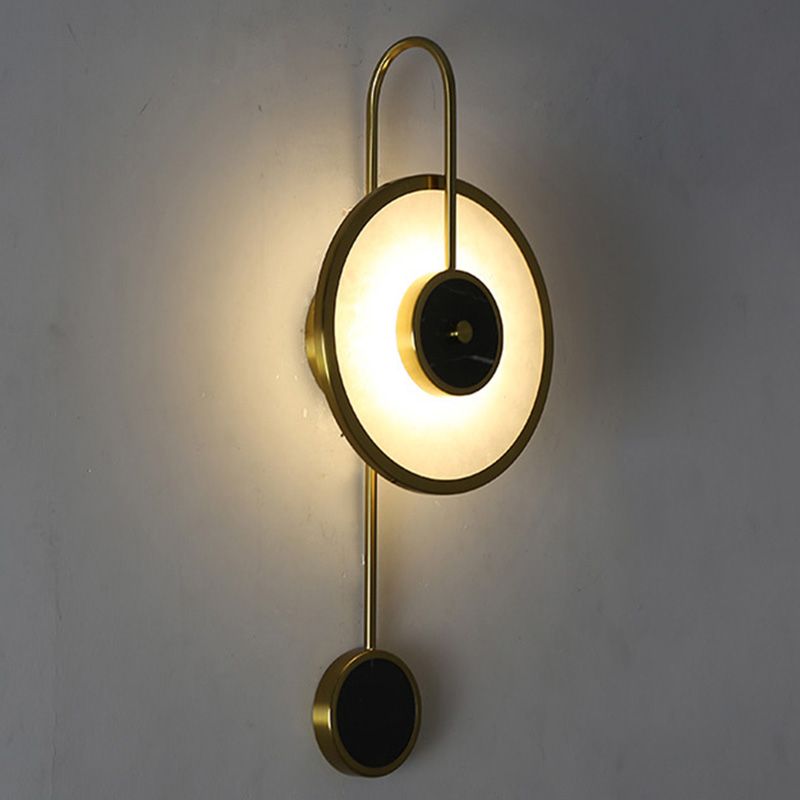 Lampada montata a parete circolare Postmoderna Simplicity Stone Wall Mount Lampada per soggiorno