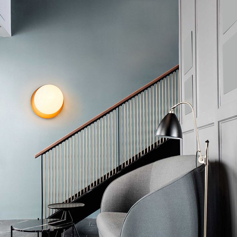 Modern Wall Sconce Metal Ball Shape Vanity Lamp with Glass Shade for Bathroom