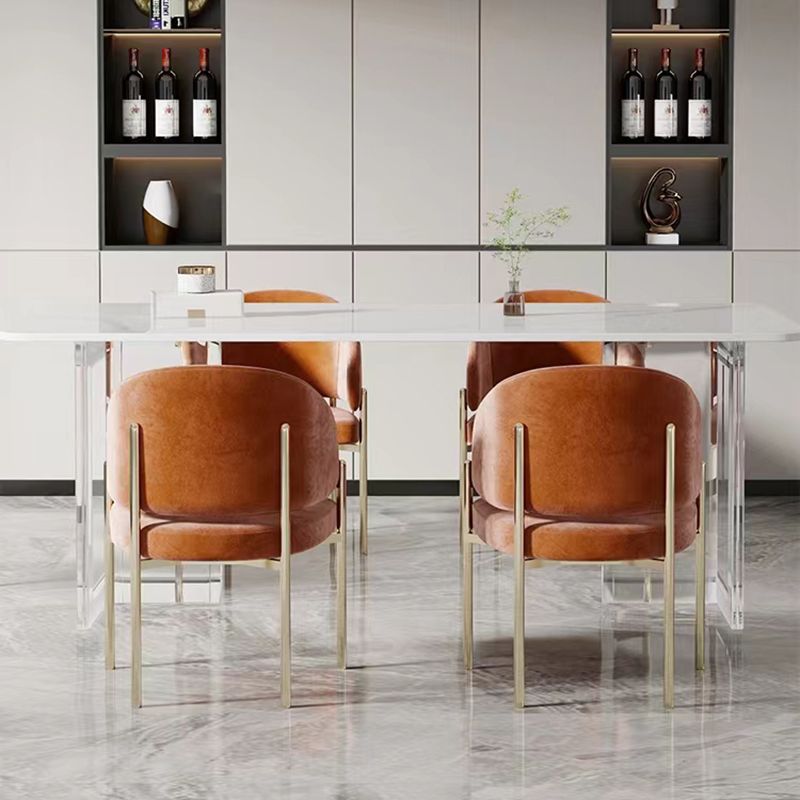Luxury Style Metal Arm Dining Chair with Upholstered for Dining Room