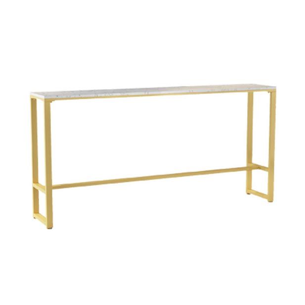 Modern Marble Bar Table Set 1/2/7 Pieces Rectangle White Trestle Table and Stool Set