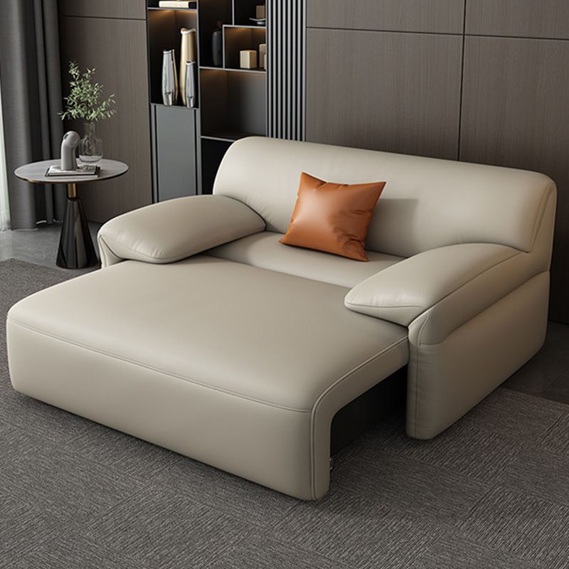 41" Wide Scandinavian Sleeper Sofa Futon Leather Storage Sleeper Sofa