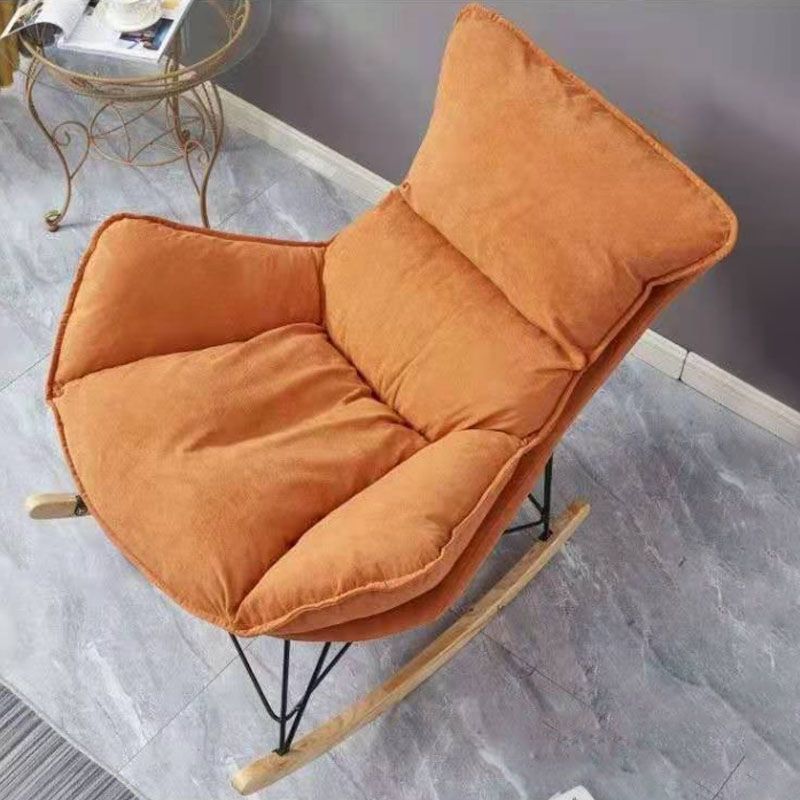 Blue Modern Rocking Chair Upholstered Rocker Chair for Home Decor