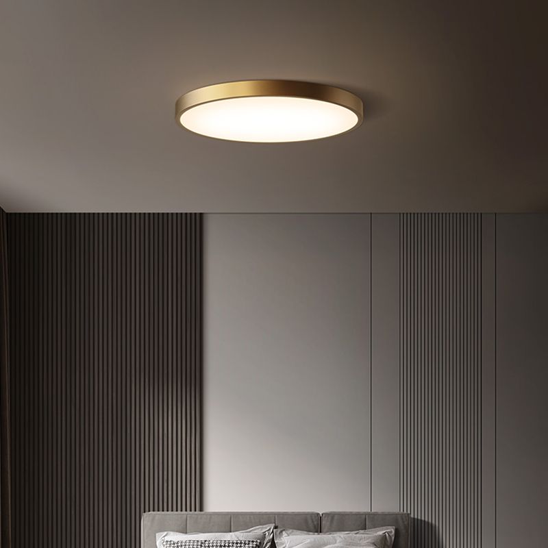 Minimalisme LED Plafond Opgezette Licht Cirkel Metaal Flush Mount Lamp voor Slaapkamer