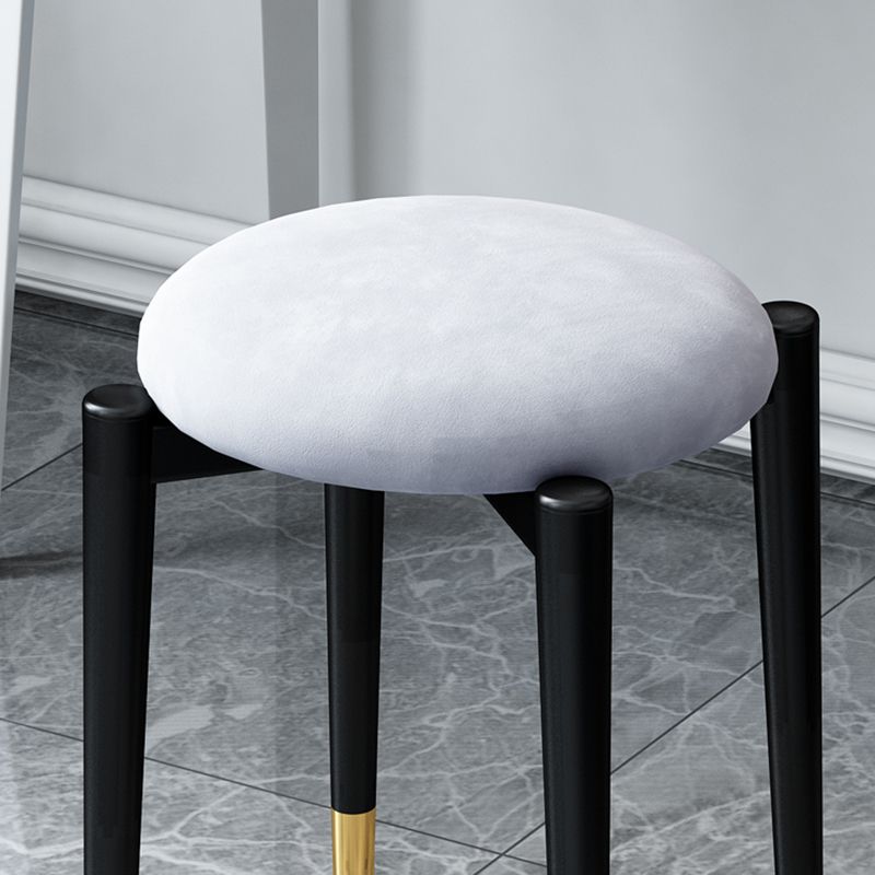 Contemporary Round Water Resistant Ottoman Faux Leather Upholstered Standard