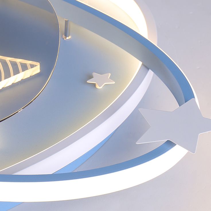 Multi Lights Fan Ceiling Lighting Modern Style Metal Flush Mount Lamp