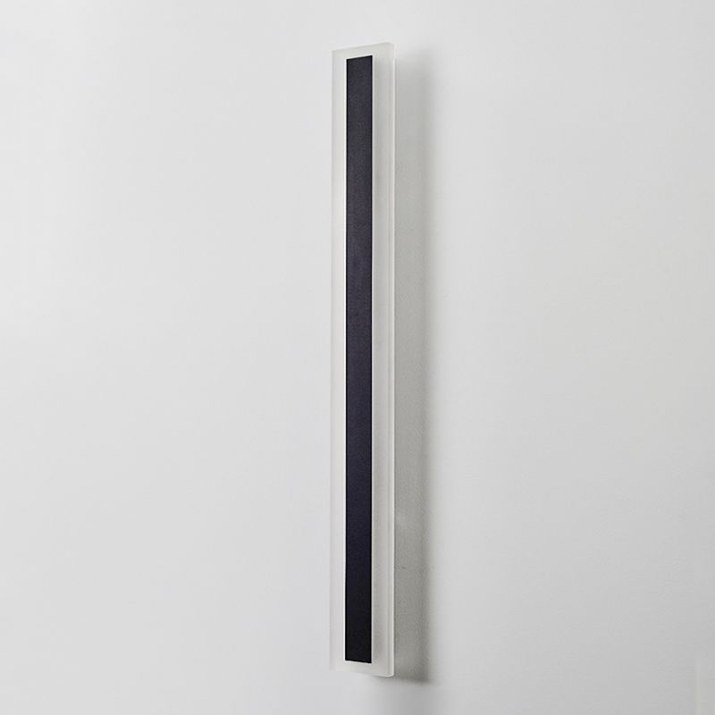 Forma lineal de metal apliques de pared estilo moderno 1 iluminación de montaje de pared de luz en negro