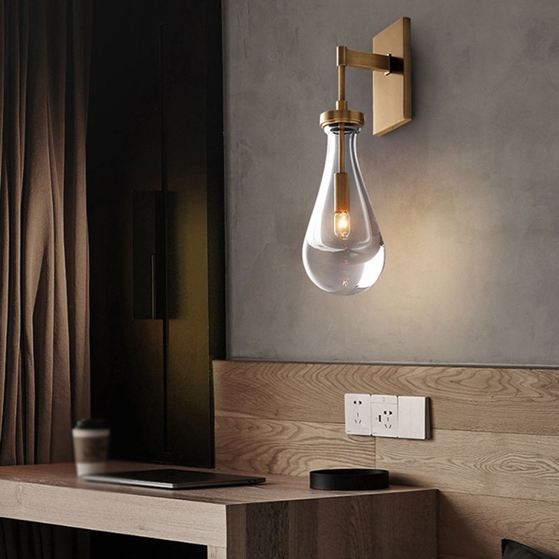 Unique Shape Crystal Wall Light Modern Style 1 Light Wall Light Sconce in Brass